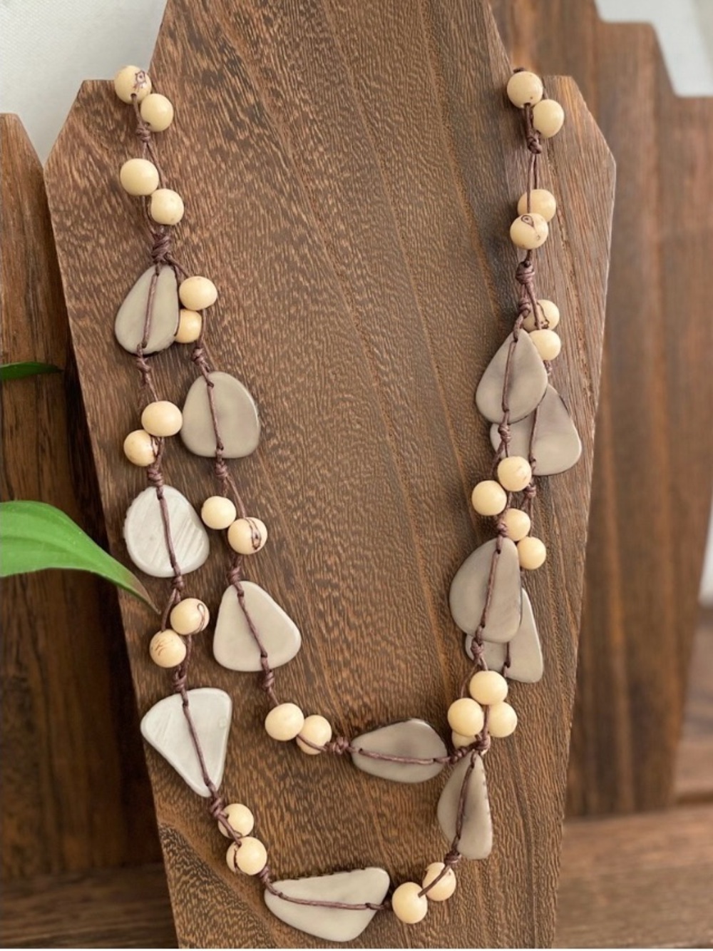 TAGUA Necklace Artisan Handmade Tagua colorful unique statement jewelry boho nwt